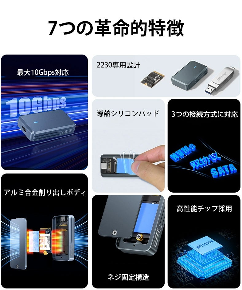 データ保存はこれ一択】最大4TBの超大容量ポータブルSSDケース｜K223