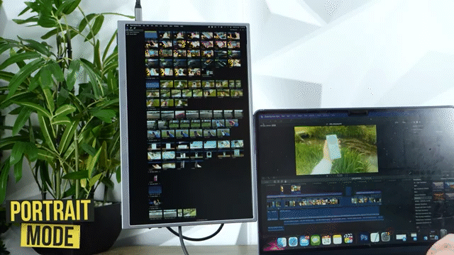 縦・横・上と変幻自在！2Kの美麗な極薄超軽量モニターが常識を覆す効率