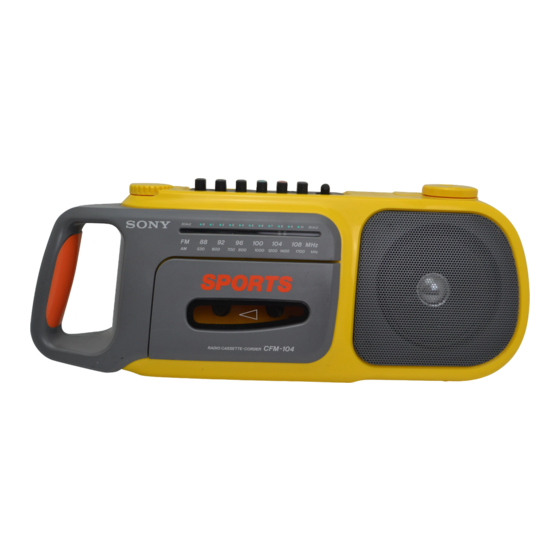 SONY CFM-104 OPERATING INSTRUCTIONS (PRIMARY MANUAL) CASSETTE