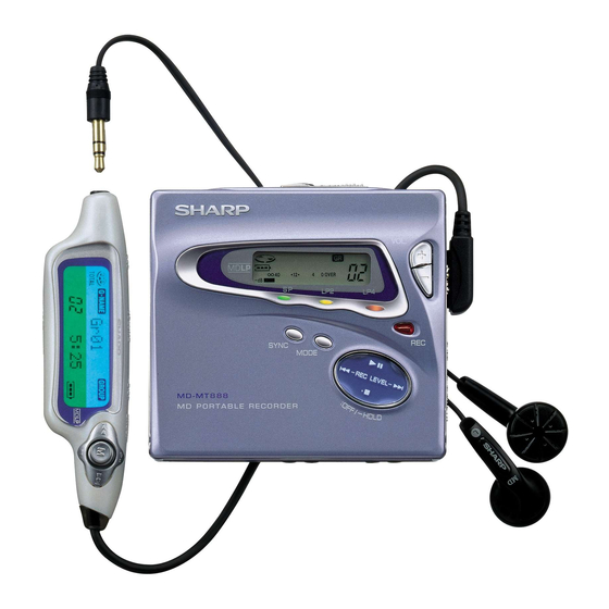 中古 SHARP シャープ MD-MT770-A ブルー ポータブルMDレコーダー（録音
