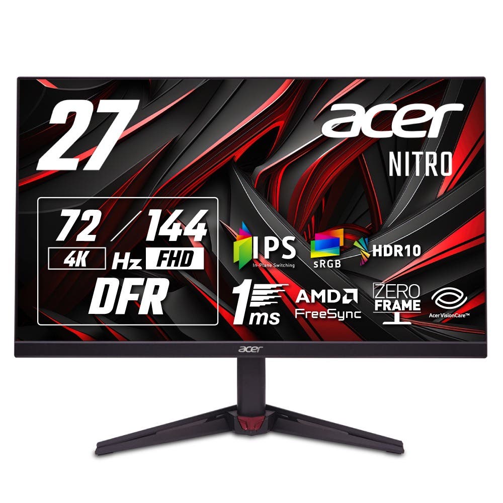 Acer 27インチ 可変リフレッシュレート 1ms 144Hz(FHD) 72Hz(4K) IPS