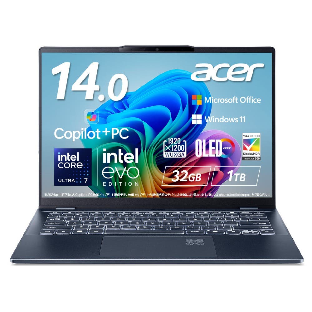 Acer Swift 14 AI Windows 11 Home ノートパソコン Core Ultra 7 32GB