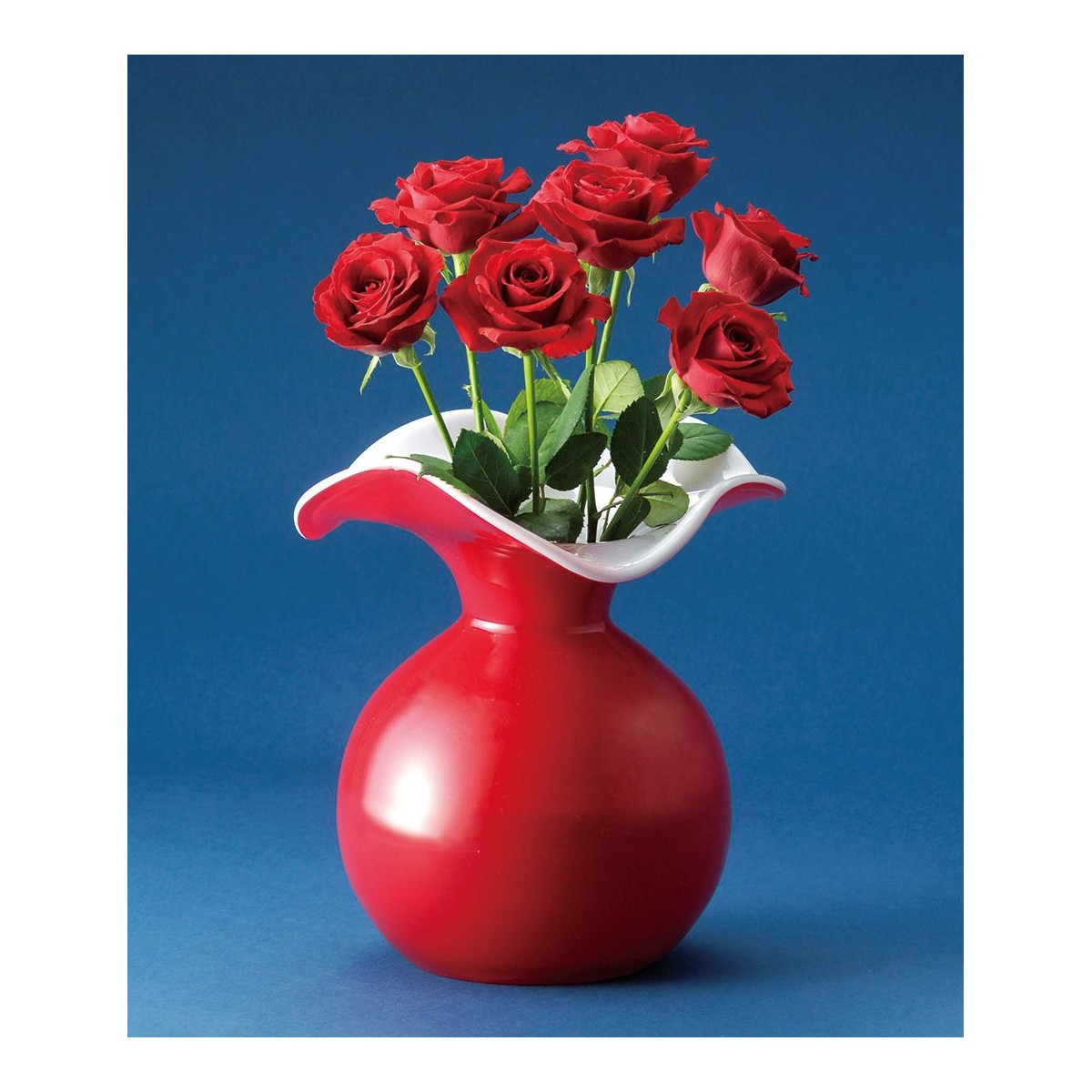LEOタカオカ/フラワーベース レッド/F-2370 - 花材通販はなどんやアソシエ