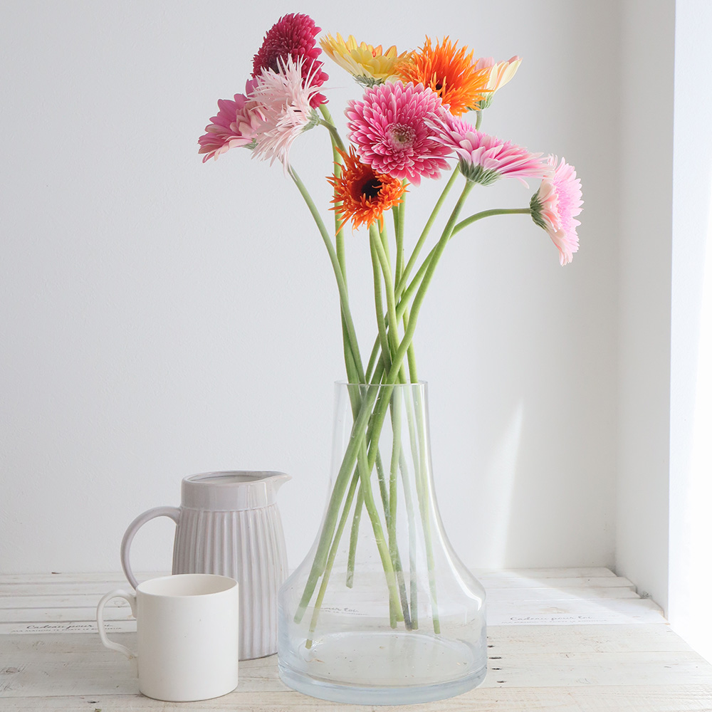 生花】【さぎやま】大輪ガーベラ 大輪バラエティMix 【早締切-71