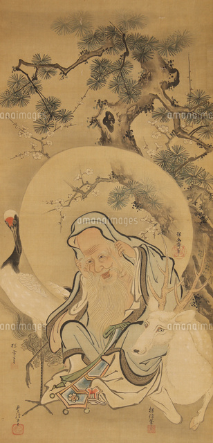 寿老人図 狩野派合作[20076000882]の写真・イラスト素材｜アマナイメージズ