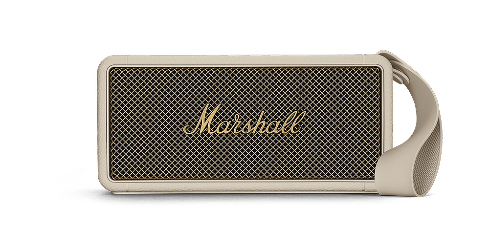 MarshallのタフなIP67防塵防水ポータブルスピーカーに贅沢な雰囲気の
