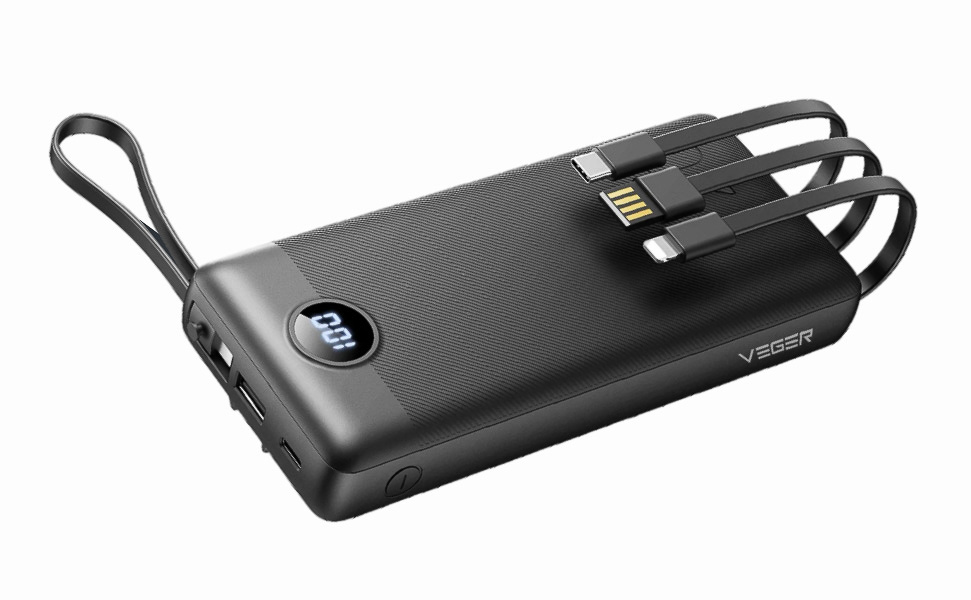 端子違いのケーブル4本内蔵20000mAhモバイルバッテリーってなんかスゴ