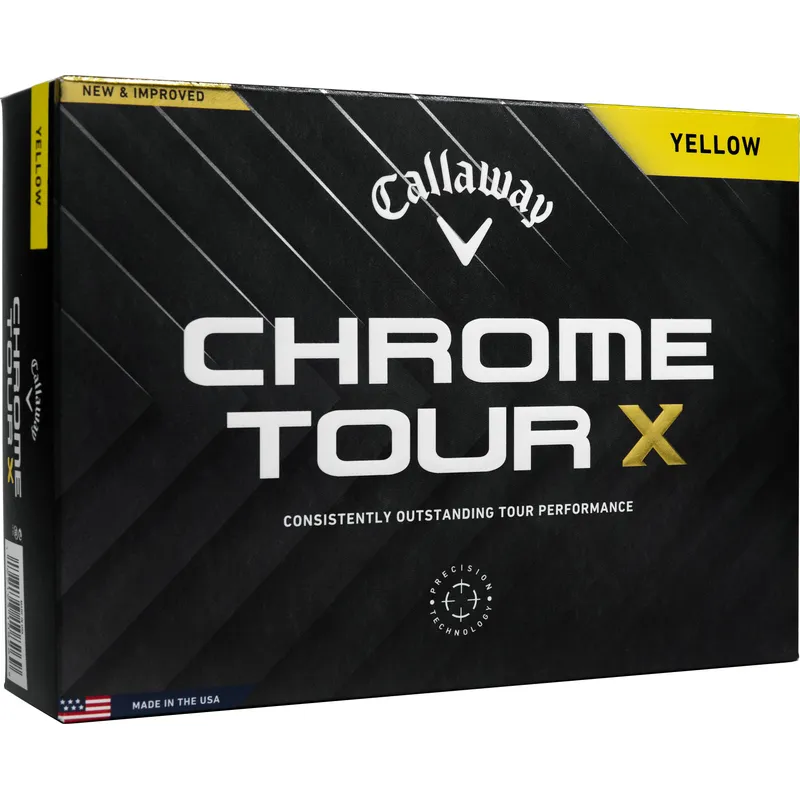 Callaway Golf 2024 Chrome Tour X Yellow Golf Balls - Golfballs.com