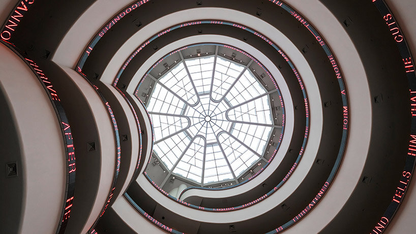 jenny holzer: light line takes over new york's guggenheim museum