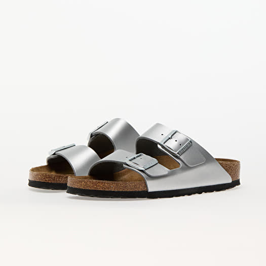 BIRKENSTOCK シルバー ローファー 38 Gizeh Soft Footbed Leather in