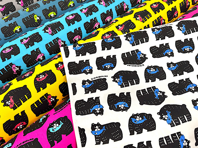 ビビットカラーのオックスプリント「シャケクマ」 | 大塚屋ネットショップ