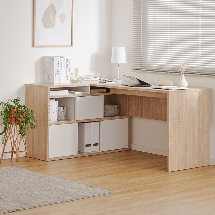 幅140] パソコンデスク コーナーデスク L字型 収納棚 ワークデスク