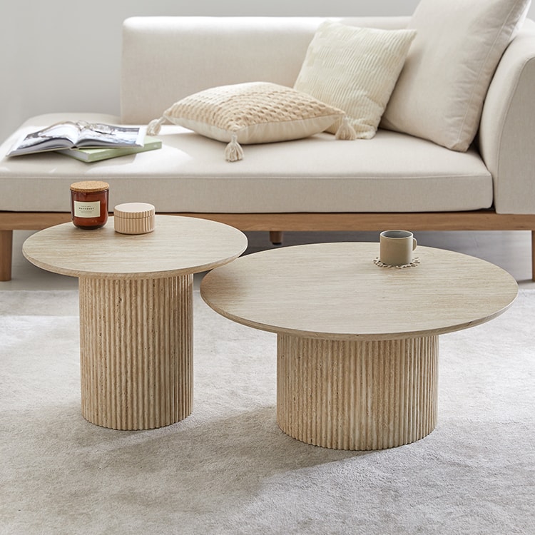 トラバーチン柄ネストテーブル リビングテーブル | 【公式】LOWYA