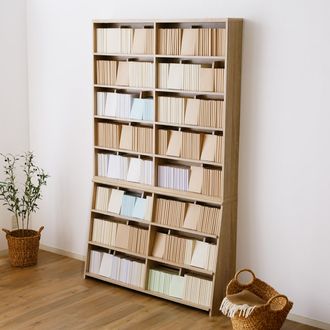 漫画収納にぴったりの本棚(ホワイト/ウォルナット/ナチュラル)スライド