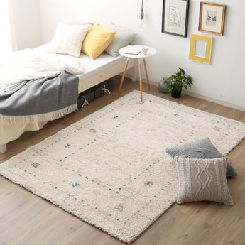 140×200] トルコ産 シャギーラグ ホットカーペット・床暖房使用可