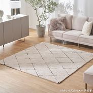 正方形ラグ シャギーラグ 3サイズ 選べる柄 厚手 [130×190/185×185/200