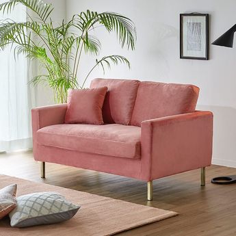 2人掛けソファ フロアソファ ベルベット調 ポケットコイル [幅128