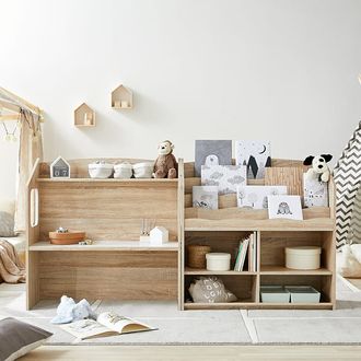 絵本棚 おかたづけラック キッズデスク 木製 リビング収納 子供部屋