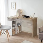 幅100/幅120]パソコンデスク コーナーデスク L字型 収納 棚 ワーク