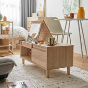 ドレッサーテーブル ディスプレイ収納付き 可動ミラー付き ロー