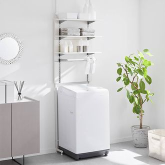 ランドリーラック 突っ張り棒 スチール 棚付き [幅60] | 【公式】LOWYA