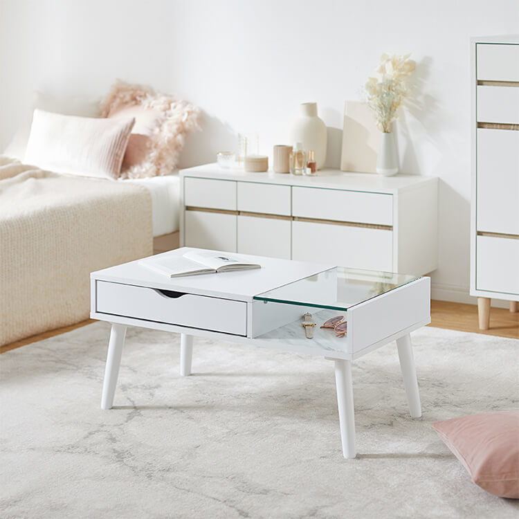 ドレッサーテーブル(ホワイト/ウォルナット/ナチュラル)ディスプレイ