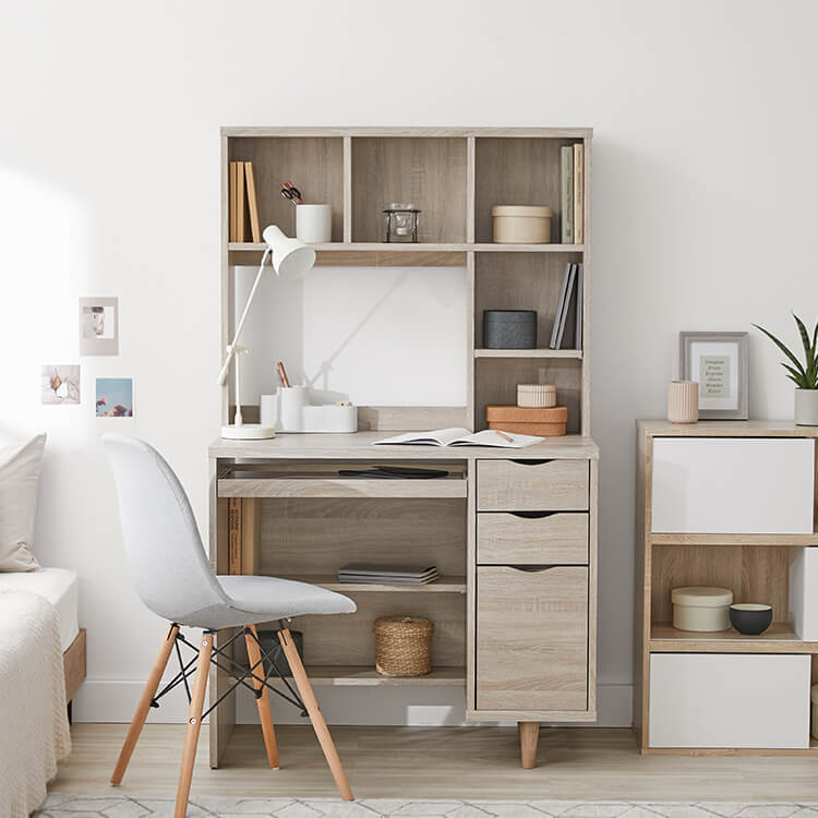 PCデスク 収納付き キーボードスライダー付き 木製 [幅90] | 【公式