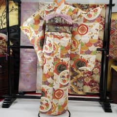 fs136 訳有特価 小～中振袖 縁起柄 豪華 金糸 多色 正絹 - メルカリ