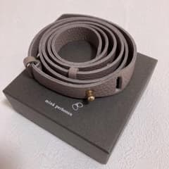 美品】ミナペルホネン cross レザー ベルト グレー - メルカリ
