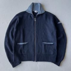 美品 Paul Smith ドライバーズニット ネイビー ウール M ハイネック