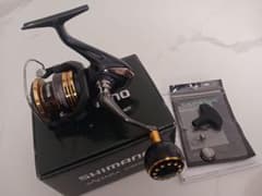 シマノ 22サハラ C3000 ハンドルノブ リールスタンド ラインローラー付