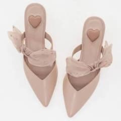 HEART collection】シアーリボンミュールパンプス 箱あり - メルカリ