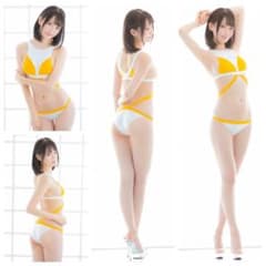 希少、廃盤品】PHARFAITE セミセパレート競泳水着イエロー、Sサイズ