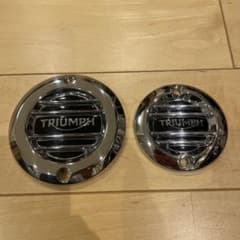 TRIUMPH ボンネビルシリーズ クロームクラッチバッジ＆クロームACG