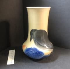 加藤友太郎 釉下彩 友玉園陶寿製 柿木に鴉 花瓶 - メルカリ