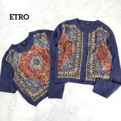 希少✨エトロ カーディガン シルク アンサンブル 46 大きいサイズ