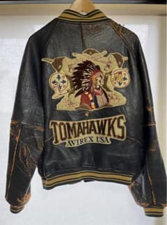 AVIREX レザー スタジャン インディアン トマホークス - メルカリ