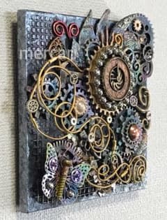 テクスチャーアート スチームパンク風アート 立体画 原画1点もの spma