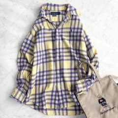 ラルフローレン】チェックシャツ ポニーロゴ コットン ゆったり 春色