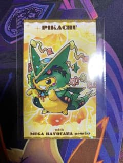 ピカチュウ名刺 ポンチョを着たピカチュウ メガレックウザ カード