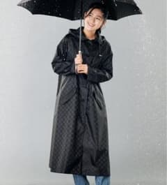 ミラ・ショーン ロゴジャガード レインコートM～L ブラックmila schon