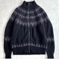 美品 バトナー ドライバーズニット モヘヤ アルパカ 黒系 サイズ3 tx8