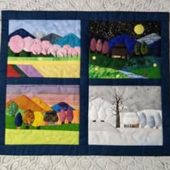 四季のタペストリー・古民家風景・パッチワークキルト60×51 - メルカリ