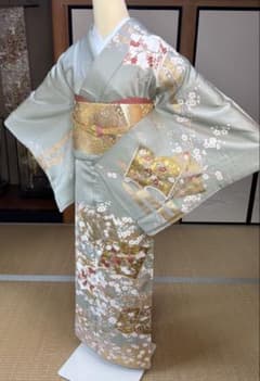 正絹華やかな訪問着4点フルセット 訪問着 袋帯 帯締め帯揚げ - メルカリ