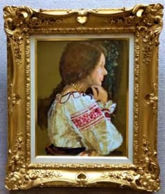 宮永岳彦 「婦人像」 F6号 豪華な金縁額装 真作 - メルカリ