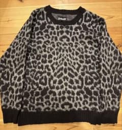 希少サイズ2XL】Schott（ショット）レオパード柄 モヘア混ニット