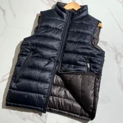 極美品 HERNO ヘルノ リバーシブル ダウンベスト ネイビー/グレ―系 44