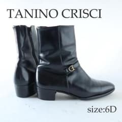 美品タニノクリスチー サイドジップショートブーツ黒 6サイズ 24.5