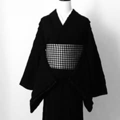 38さん専用 レース チェック 黒着物 浴衣和服 成人式 地雷系 やみかわ