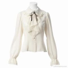 最終値下げ Moi-meme-Moitie ラッフルタイ付きジョーゼットブラウス